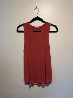 American Eagle Outfitters Ribbed Rust Tank Top